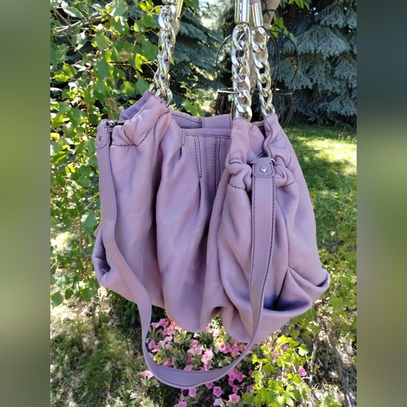 MICHAEL Michael Kors ERIN lilac leather shoulder handbag - Picture 6 of 17